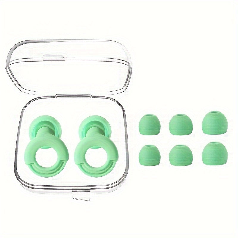 1 Pair Reusable Silicone Ear Plugs - Comfortable for Concerts, Sleep, Focus, And Travel with Storage Case