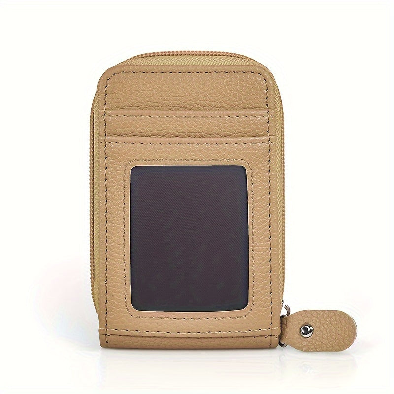 RFID Blocking Multi-Card Wallet with Zipper, Mini Coin Purse with Clear Window for Travel and Everyday Use