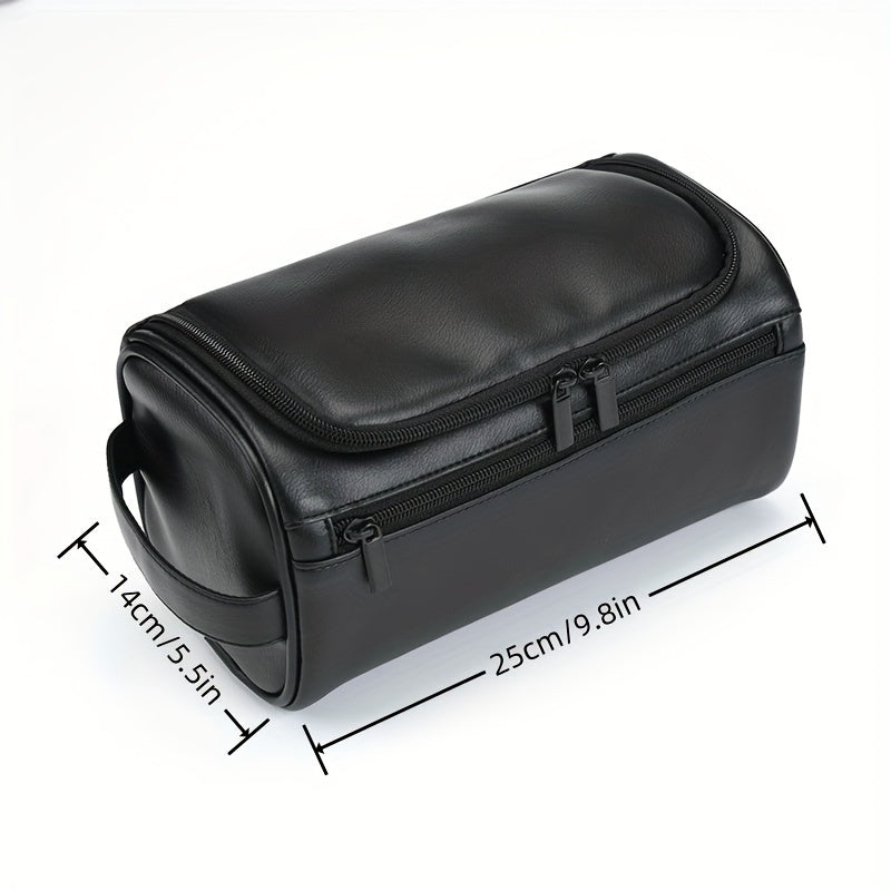Men's Deluxe Travel Toiletry Bag - Spacious & Waterproof Faux Leather Dopp Kit, Perfect Gift for Dad, Husband, Grandpa - Ideal for Christmas & Birthdays, Toiletry Travel Bag