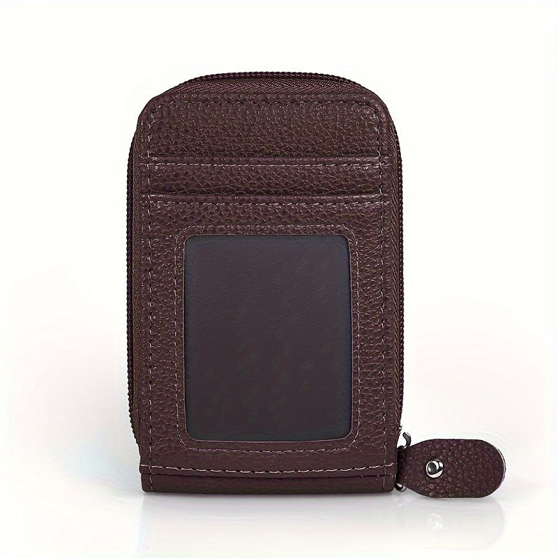 RFID Blocking Multi-Card Wallet with Zipper, Mini Coin Purse with Clear Window for Travel and Everyday Use