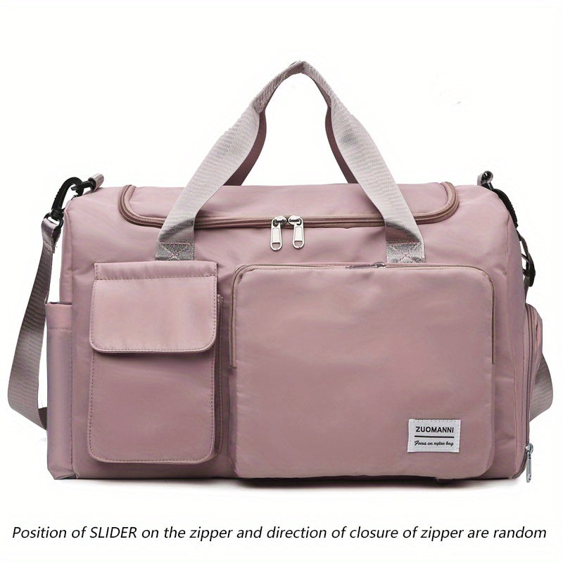 Unisex Large Capacity Travel Bag - Nylon, Gym Tote with Multiple Compartments, Adjustable Strap, and Durable Handles, Ideal for Women'S Duffle Bag, Gym Bag | Adjustable Strap Bag | Durable Handle Bag, Gym Bag