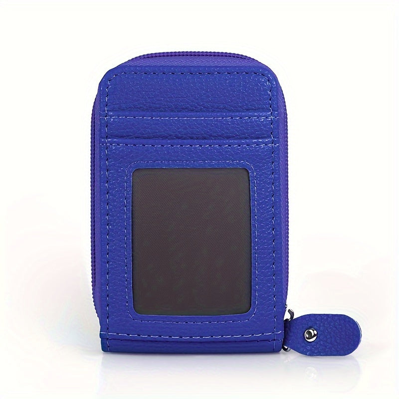RFID Blocking Multi-Card Wallet with Zipper, Mini Coin Purse with Clear Window for Travel and Everyday Use