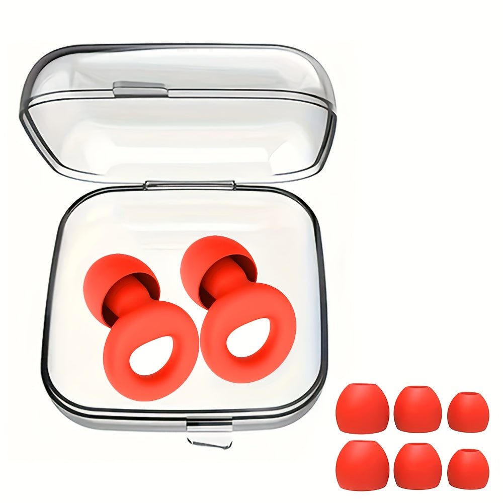 1 Pair Reusable Silicone Ear Plugs - Comfortable for Concerts, Sleep, Focus, And Travel with Storage Case