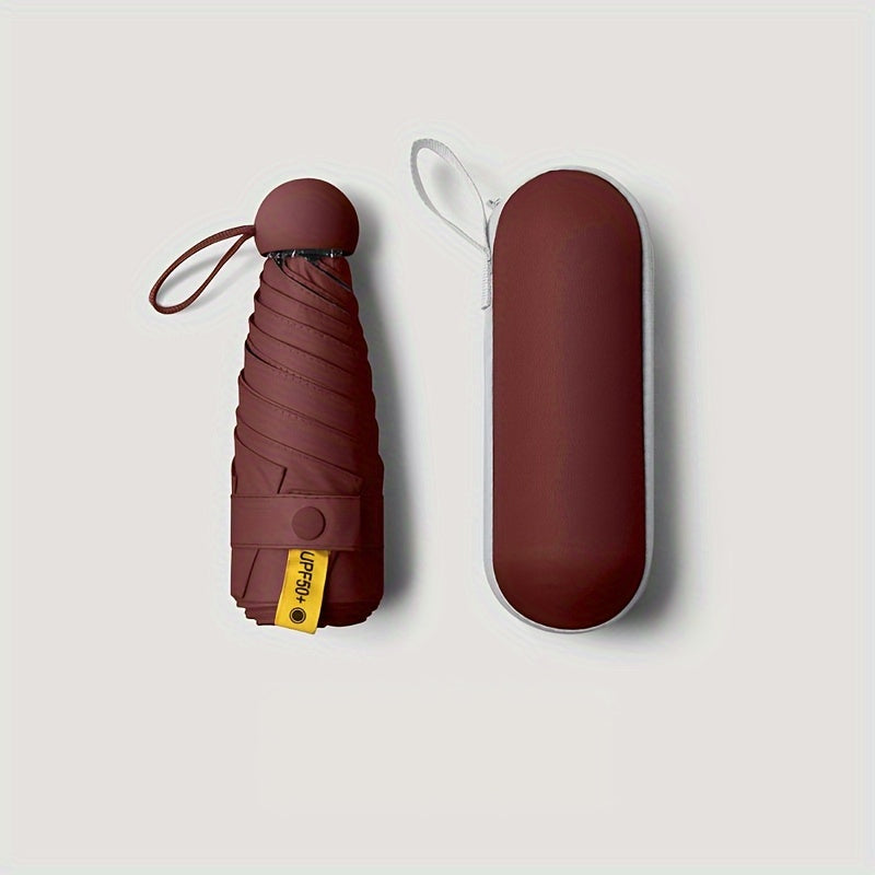 1pc Mini Travel Umbrella with Box, Lightweight Portable Manual Opening Umbrella, Small Compact UV Umbrella to Block the Sun, Suitable for Sunny and Rainy Days