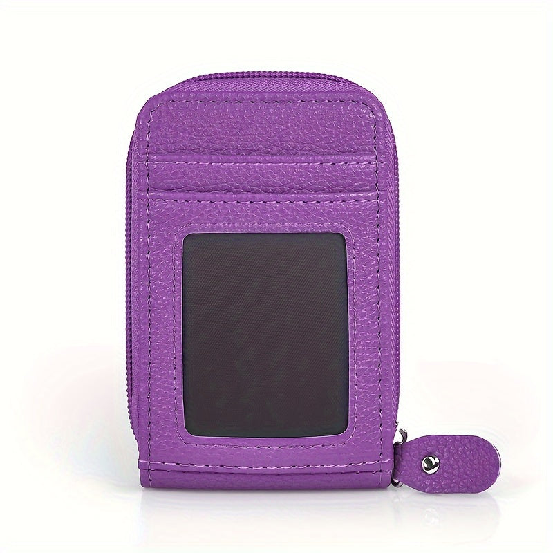 RFID Blocking Multi-Card Wallet with Zipper, Mini Coin Purse with Clear Window for Travel and Everyday Use