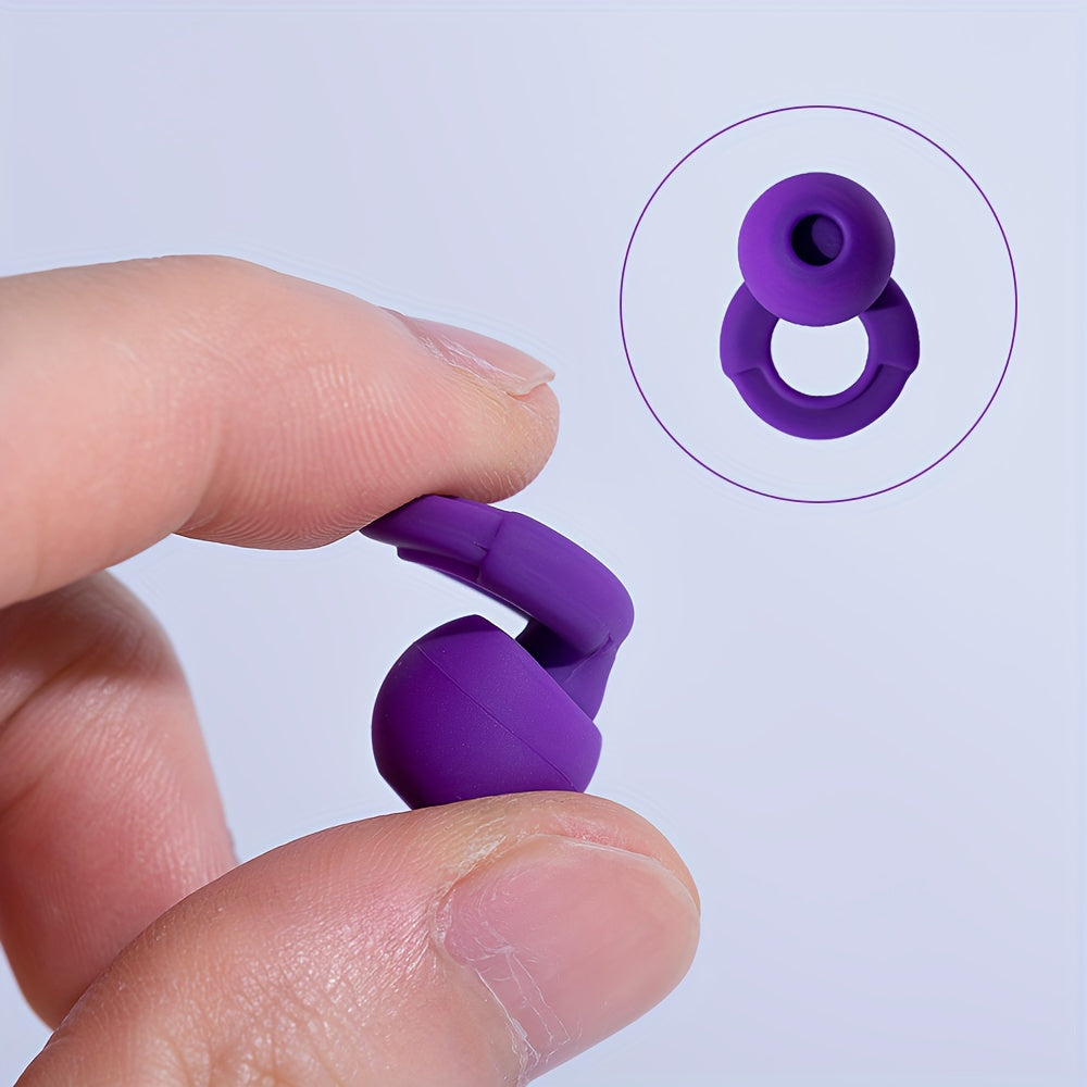 1 Pair Reusable Silicone Ear Plugs - Comfortable for Concerts, Sleep, Focus, And Travel with Storage Case