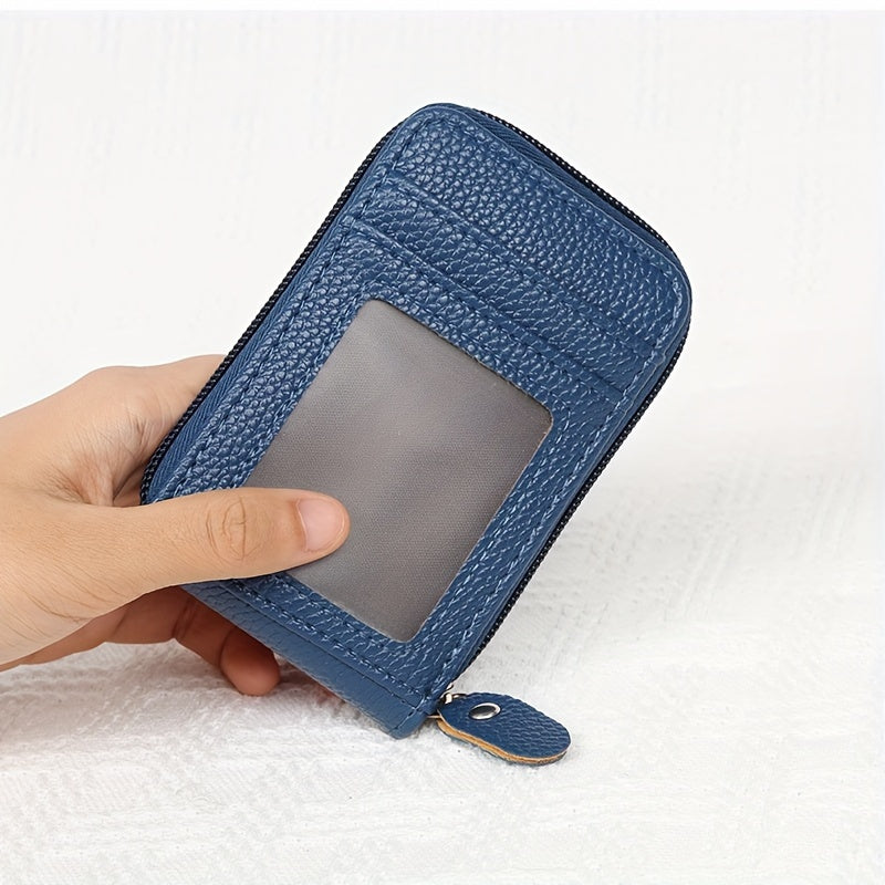 RFID Blocking Multi-Card Wallet with Zipper, Mini Coin Purse with Clear Window for Travel and Everyday Use