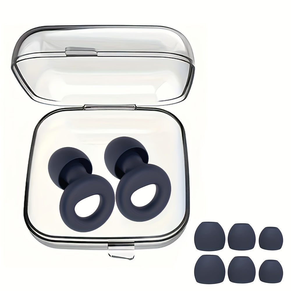 1 Pair Reusable Silicone Ear Plugs - Comfortable for Concerts, Sleep, Focus, And Travel with Storage Case