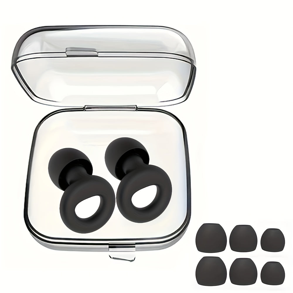 1 Pair Reusable Silicone Ear Plugs - Comfortable for Concerts, Sleep, Focus, And Travel with Storage Case