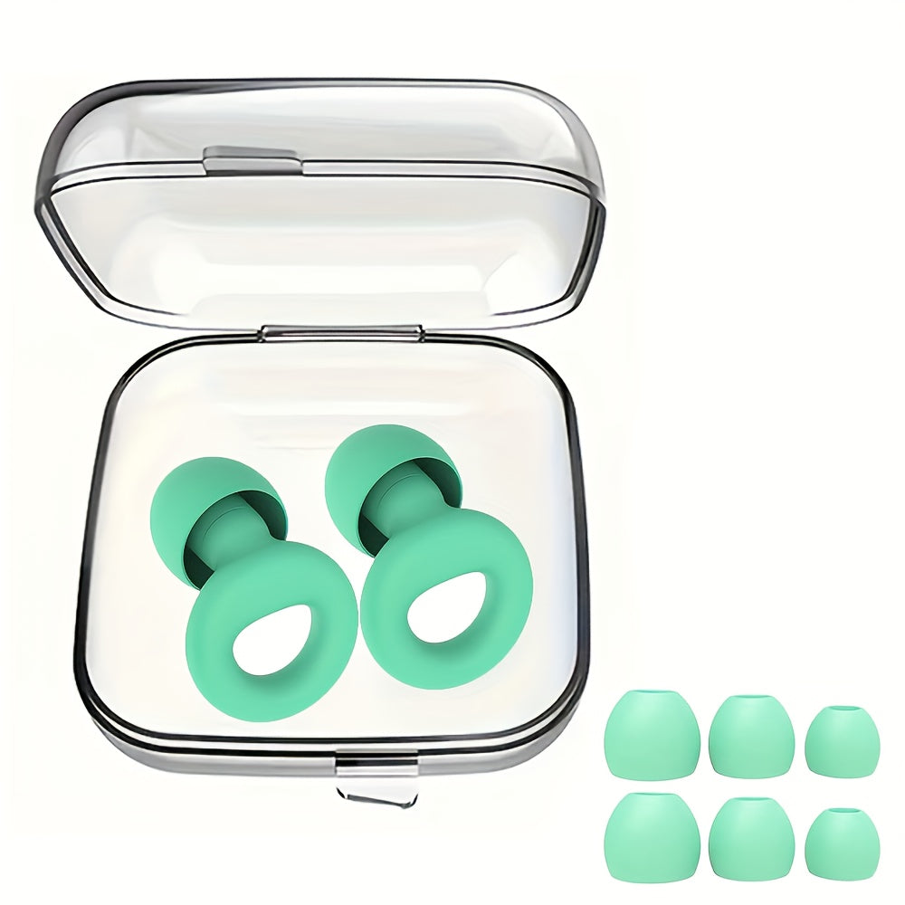 1 Pair Reusable Silicone Ear Plugs - Comfortable for Concerts, Sleep, Focus, And Travel with Storage Case