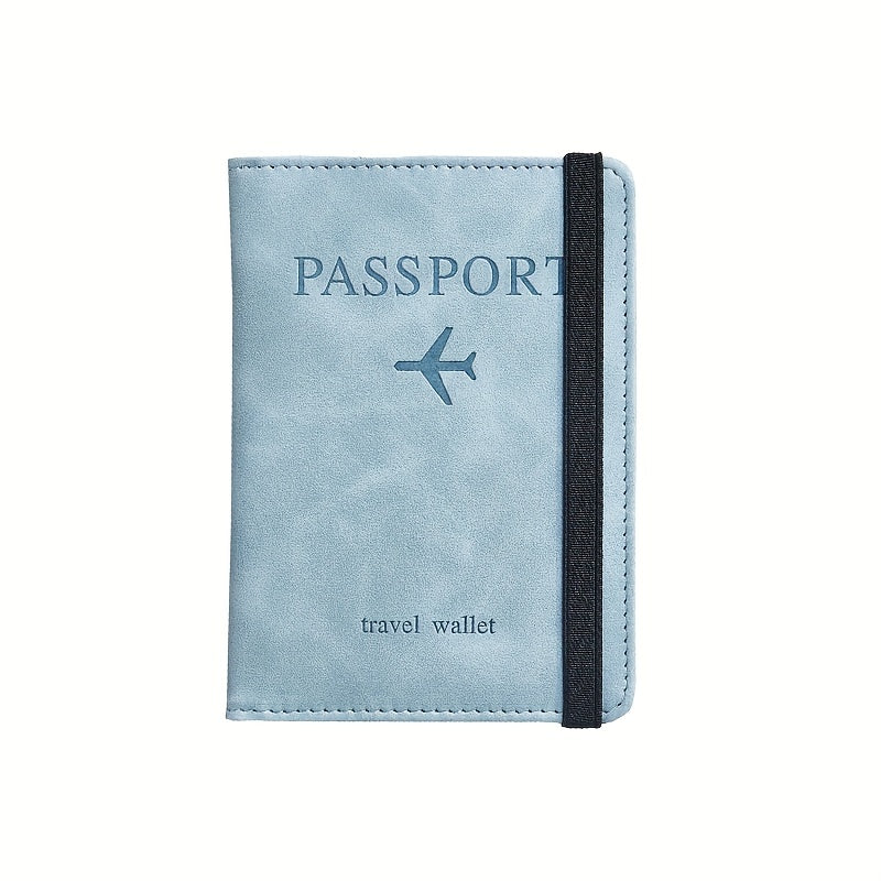 1pc RFID Passport Holder, Thin Passport Wallet, Leather Surface, Multi Functional Wallet, Travel Passport Holder, Cute Card Holder