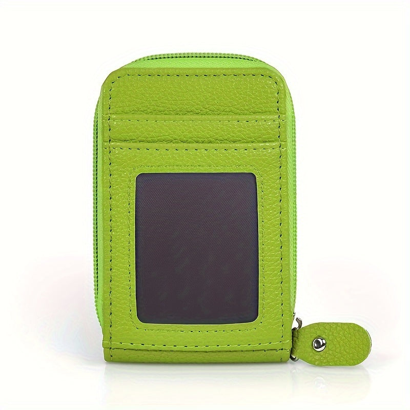 RFID Blocking Multi-Card Wallet with Zipper, Mini Coin Purse with Clear Window for Travel and Everyday Use