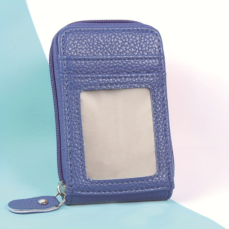 RFID Blocking Multi-Card Wallet with Zipper, Mini Coin Purse with Clear Window for Travel and Everyday Use