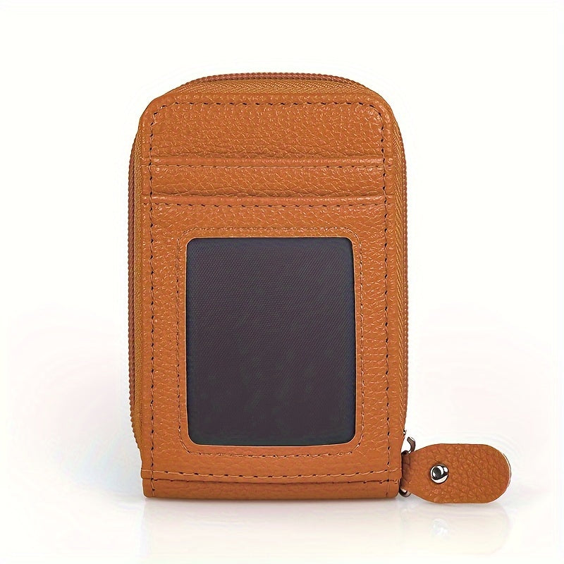 RFID Blocking Multi-Card Wallet with Zipper, Mini Coin Purse with Clear Window for Travel and Everyday Use