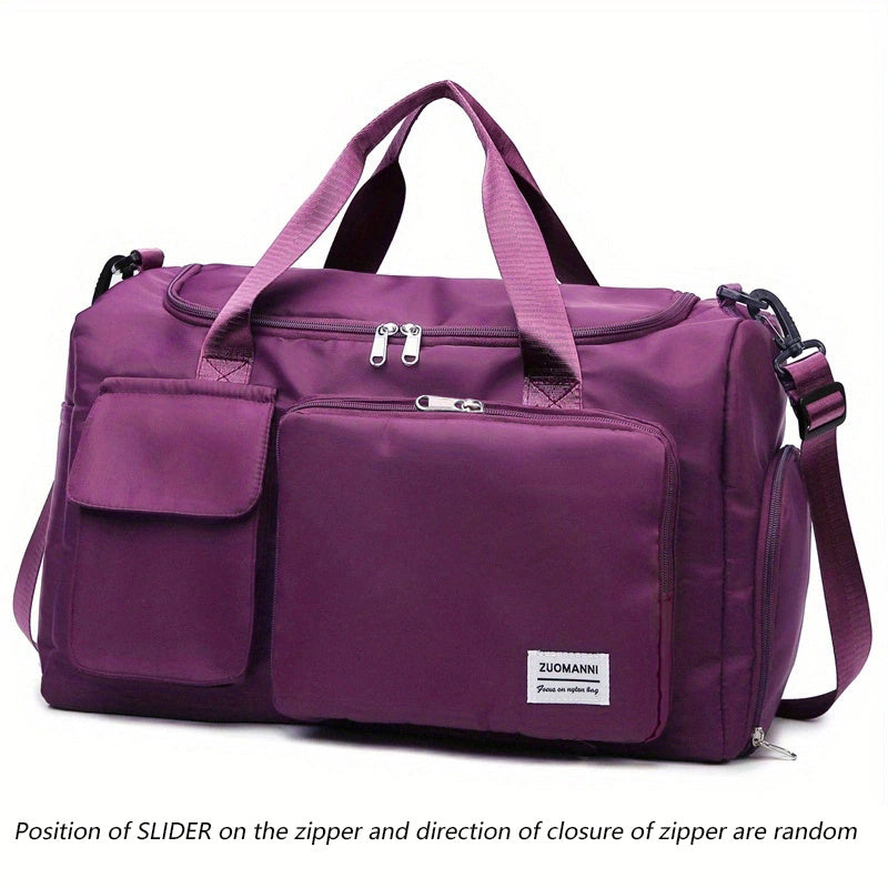 Unisex Large Capacity Travel Bag - Nylon, Gym Tote with Multiple Compartments, Adjustable Strap, and Durable Handles, Ideal for Women'S Duffle Bag, Gym Bag | Adjustable Strap Bag | Durable Handle Bag, Gym Bag