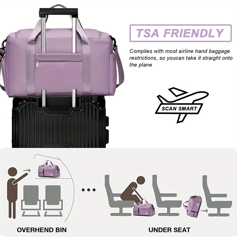 Unisex Large Capacity Travel Bag - Nylon, Gym Tote with Multiple Compartments, Adjustable Strap, and Durable Handles, Ideal for Women'S Duffle Bag, Gym Bag | Adjustable Strap Bag | Durable Handle Bag, Gym Bag