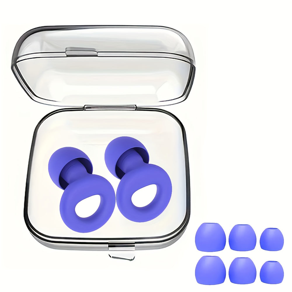 1 Pair Reusable Silicone Ear Plugs - Comfortable for Concerts, Sleep, Focus, And Travel with Storage Case