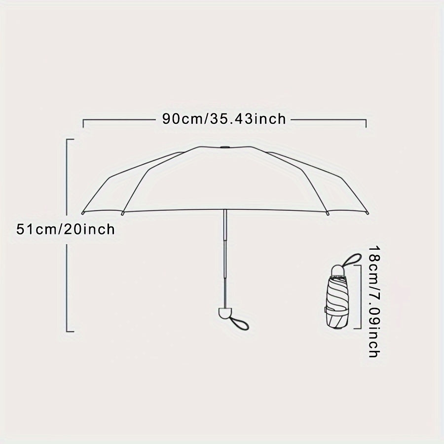 1pc Mini Travel Umbrella with Box, Lightweight Portable Manual Opening Umbrella, Small Compact UV Umbrella to Block the Sun, Suitable for Sunny and Rainy Days
