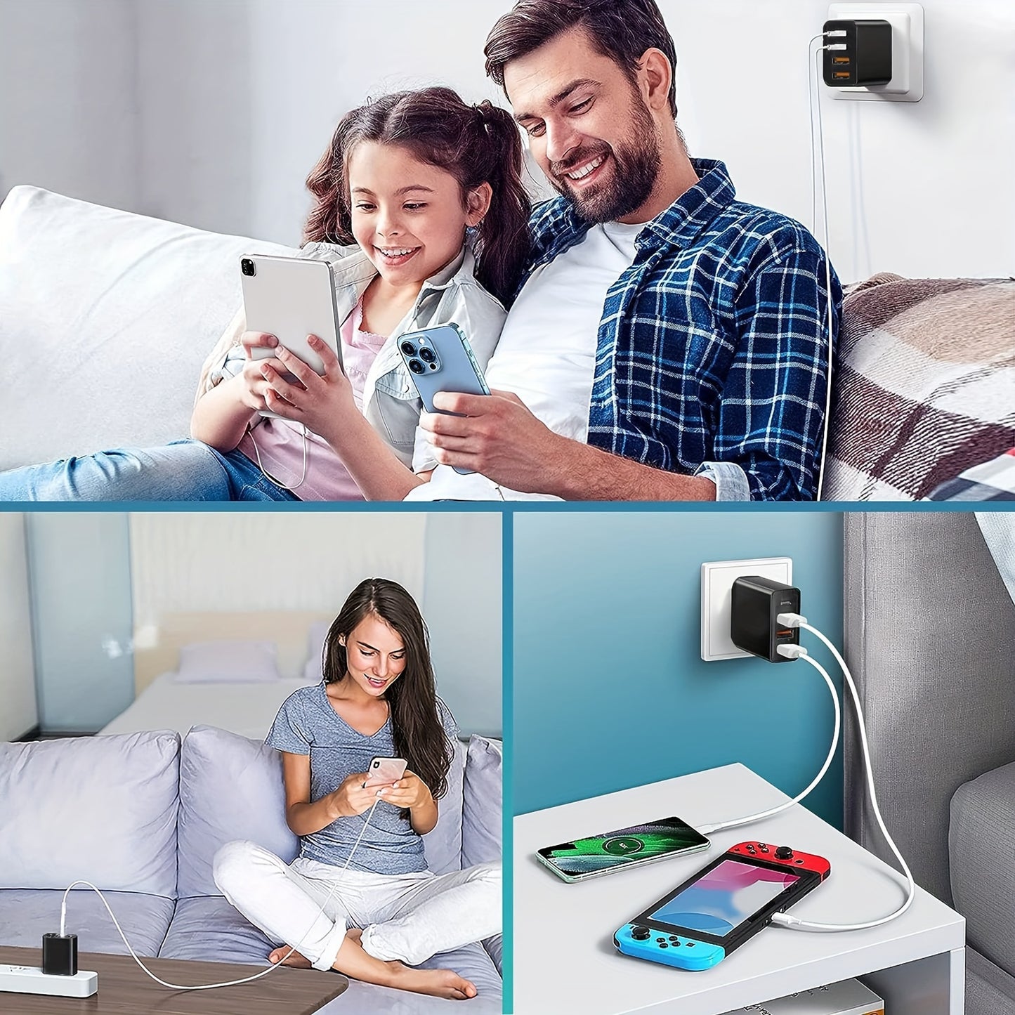 Rapid 65W USB-C Charger for iPhone 15/iPad - Travel-Friendly, Safe, and Universal Compatibility