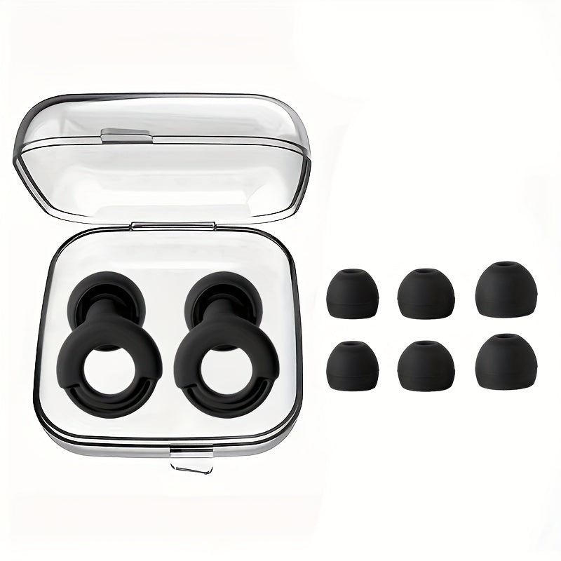 1 Pair Reusable Silicone Ear Plugs - Comfortable for Concerts, Sleep, Focus, And Travel with Storage Case