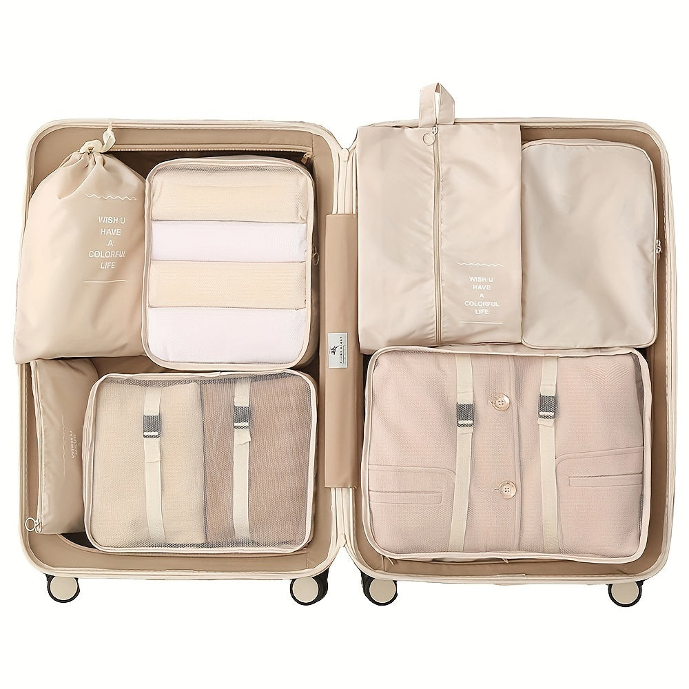 Seven-Piece Set Large Capacity Waterproof Travel Organizer Bag for Clothes, Pants, Shoes, and Socks