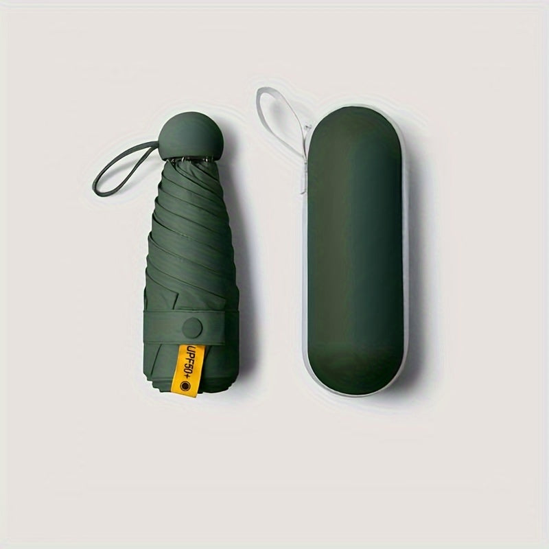 1pc Mini Travel Umbrella with Box, Lightweight Portable Manual Opening Umbrella, Small Compact UV Umbrella to Block the Sun, Suitable for Sunny and Rainy Days