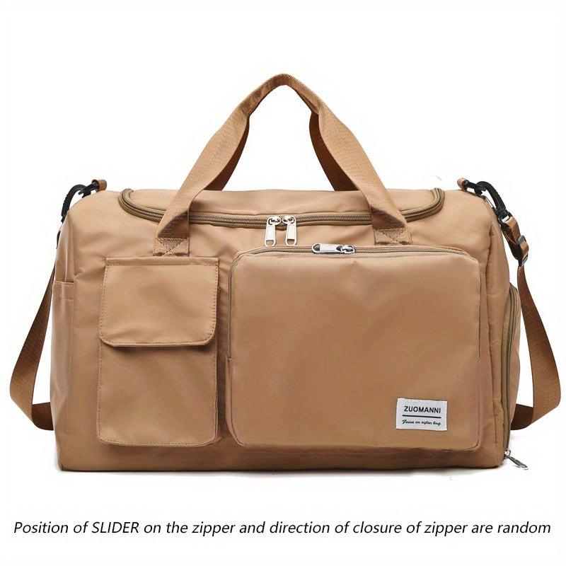 Unisex Large Capacity Travel Bag - Nylon, Gym Tote with Multiple Compartments, Adjustable Strap, and Durable Handles, Ideal for Women'S Duffle Bag, Gym Bag | Adjustable Strap Bag | Durable Handle Bag, Gym Bag