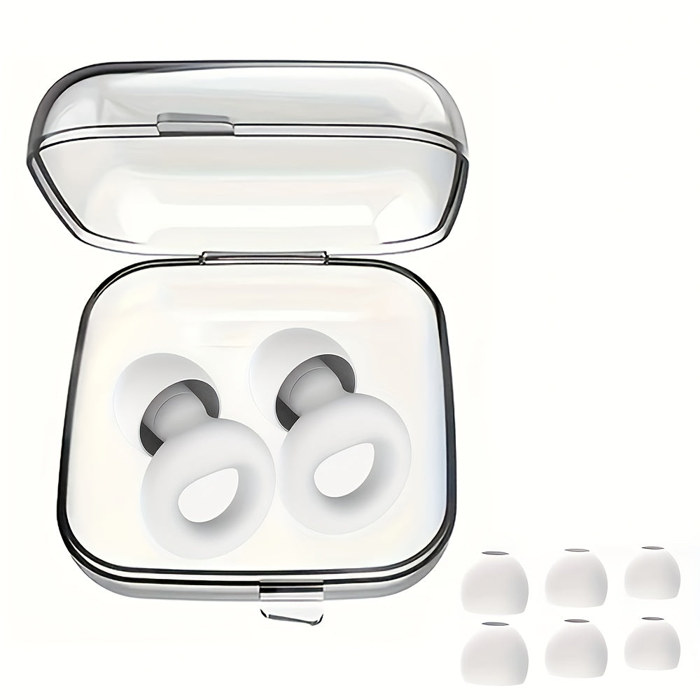 1 Pair Reusable Silicone Ear Plugs - Comfortable for Concerts, Sleep, Focus, And Travel with Storage Case