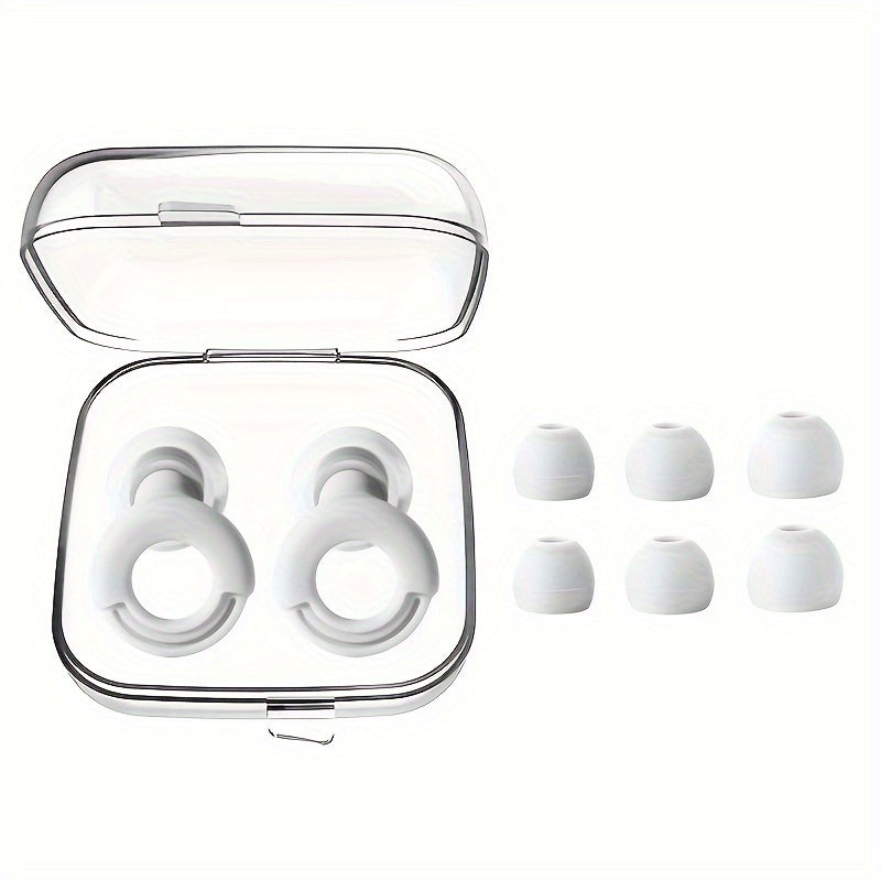 1 Pair Reusable Silicone Ear Plugs - Comfortable for Concerts, Sleep, Focus, And Travel with Storage Case