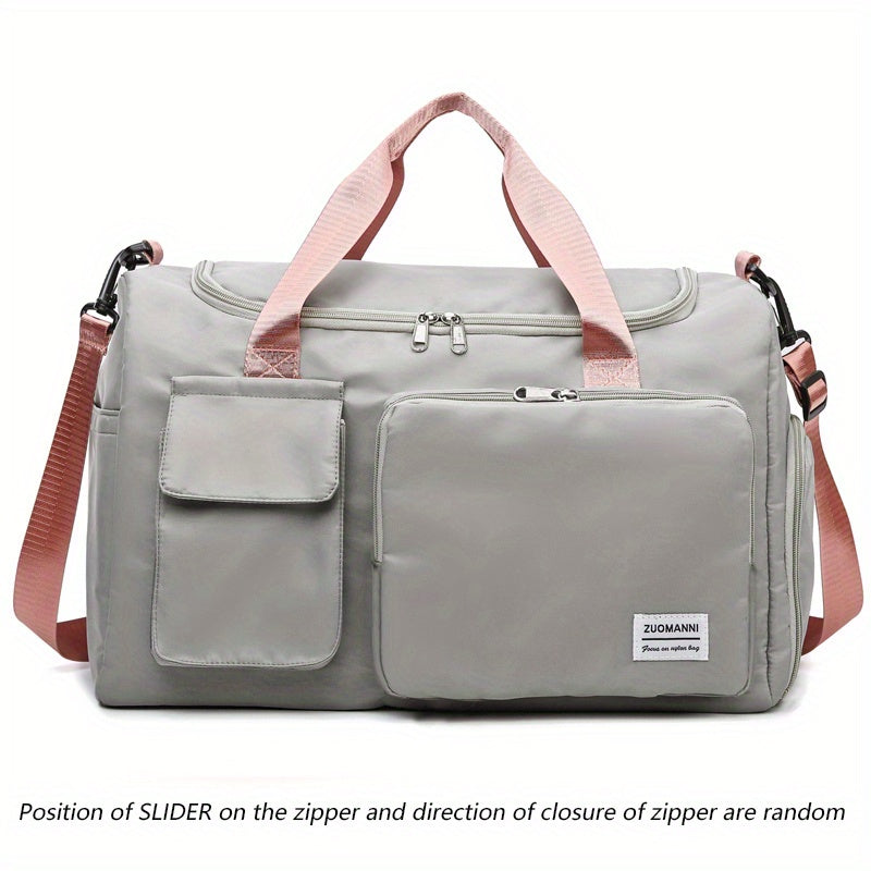 Unisex Large Capacity Travel Bag - Nylon, Gym Tote with Multiple Compartments, Adjustable Strap, and Durable Handles, Ideal for Women'S Duffle Bag, Gym Bag | Adjustable Strap Bag | Durable Handle Bag, Gym Bag