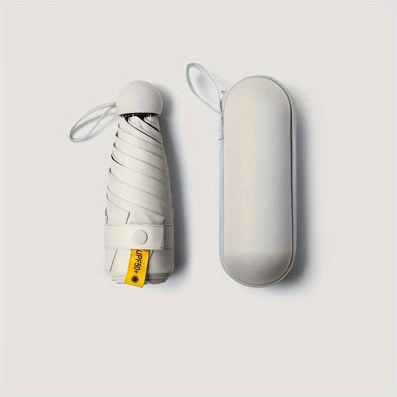1pc Mini Travel Umbrella with Box, Lightweight Portable Manual Opening Umbrella, Small Compact UV Umbrella to Block the Sun, Suitable for Sunny and Rainy Days