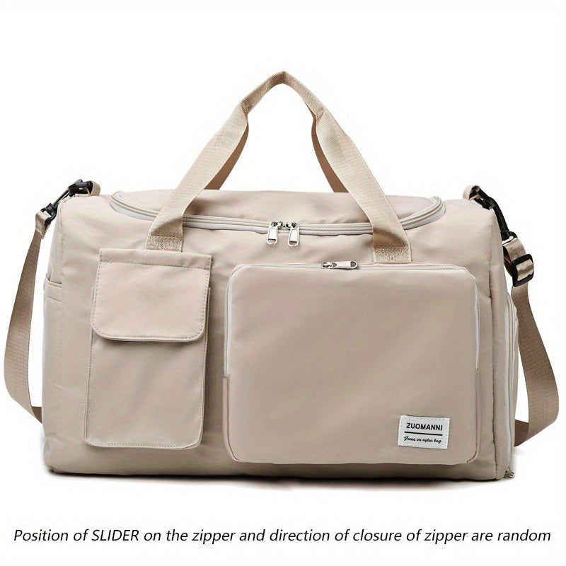 Unisex Large Capacity Travel Bag - Nylon, Gym Tote with Multiple Compartments, Adjustable Strap, and Durable Handles, Ideal for Women'S Duffle Bag, Gym Bag | Adjustable Strap Bag | Durable Handle Bag, Gym Bag