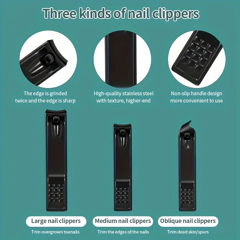 Nail Clippers Manicure Tool Set, With Portable Travel Case, Cuticle Nippers And Cutter Kit, Professional Nail Clippers Pedicure Kit, Grooming Kit For Travel