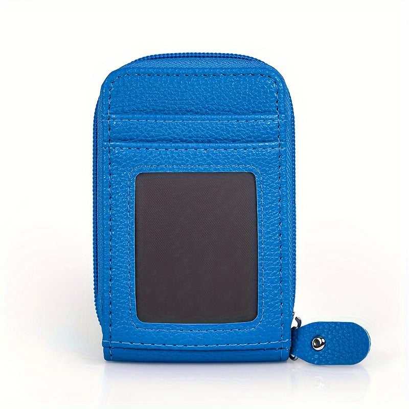 RFID Blocking Multi-Card Wallet with Zipper, Mini Coin Purse with Clear Window for Travel and Everyday Use