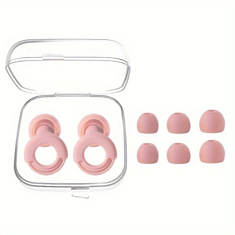 1 Pair Reusable Silicone Ear Plugs - Comfortable for Concerts, Sleep, Focus, And Travel with Storage Case