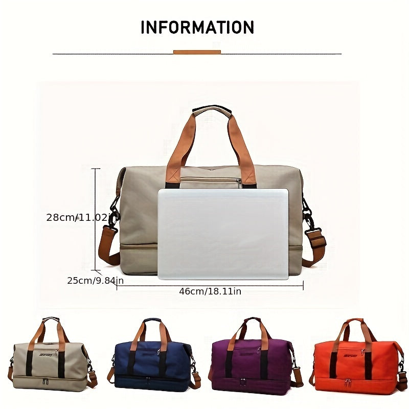 BERARDO Large Capacity Travel Bag for Men & Women, Durable Oxford Cloth Duffel with Dry/Wet Separation, Fixed Shoulder Strap in Multiple Colors - Ideal for Sports, Weekend Getaways & Casual Use, Duffle Bag for Travel