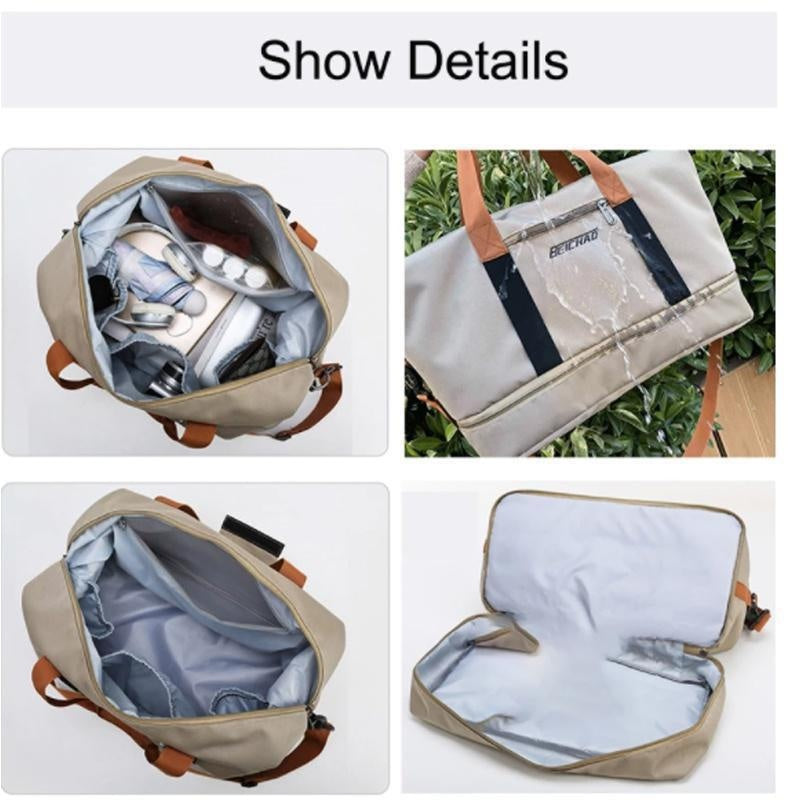 BERARDO Large Capacity Travel Bag for Men & Women, Durable Oxford Cloth Duffel with Dry/Wet Separation, Fixed Shoulder Strap in Multiple Colors - Ideal for Sports, Weekend Getaways & Casual Use, Duffle Bag for Travel