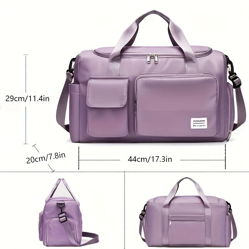 Unisex Large Capacity Travel Bag - Nylon, Gym Tote with Multiple Compartments, Adjustable Strap, and Durable Handles, Ideal for Women'S Duffle Bag, Gym Bag | Adjustable Strap Bag | Durable Handle Bag, Gym Bag