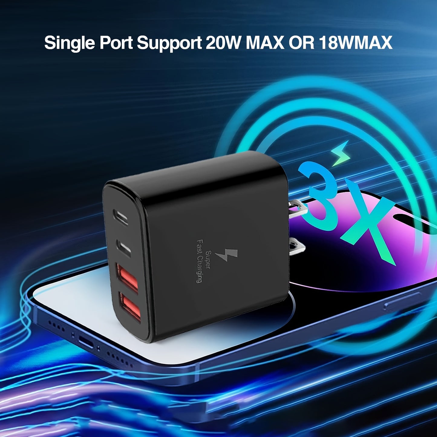 Rapid 65W USB-C Charger for iPhone 15/iPad - Travel-Friendly, Safe, and Universal Compatibility