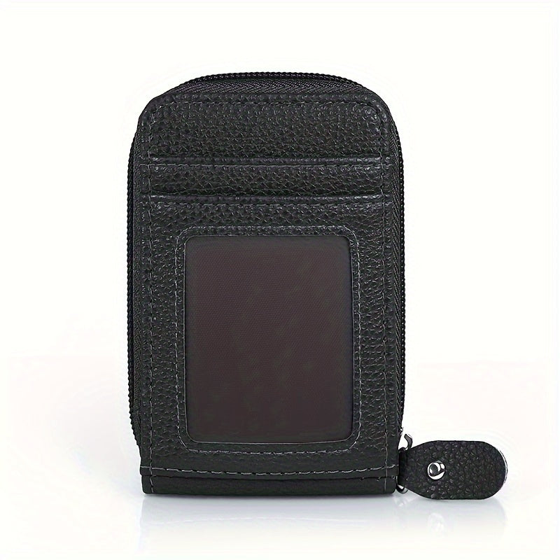 RFID Blocking Multi-Card Wallet with Zipper, Mini Coin Purse with Clear Window for Travel and Everyday Use