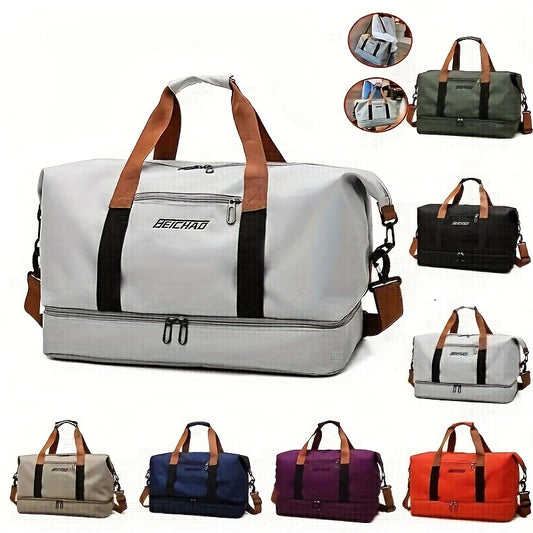 BERARDO Large Capacity Travel Bag for Men & Women, Durable Oxford Cloth Duffel with Dry/Wet Separation, Fixed Shoulder Strap in Multiple Colors - Ideal for Sports, Weekend Getaways & Casual Use, Duffle Bag for Travel